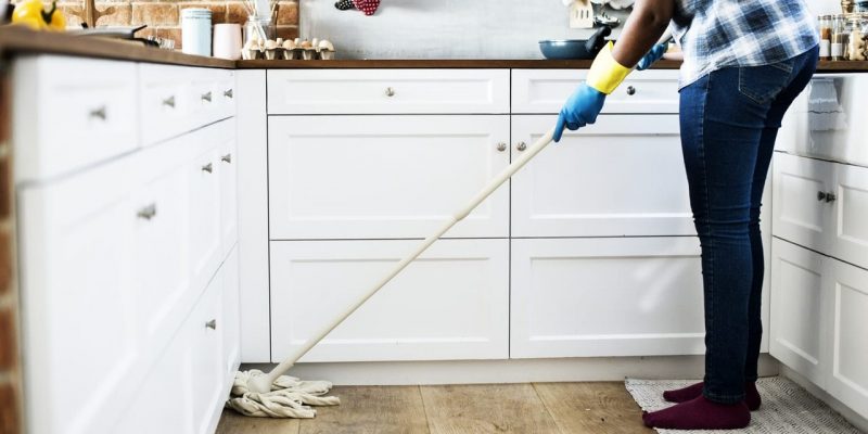Light Duty House Work - Woman mopping floor